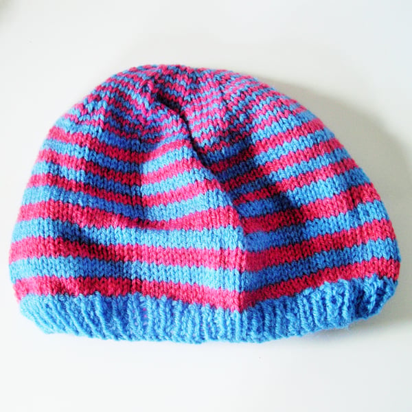 Striped Beanie Hat - UK Free Post