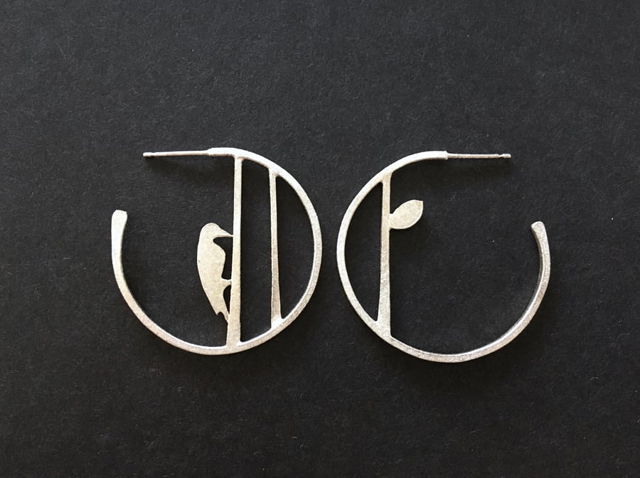 SALE 25% OFF Edge of the woods medium hoop earrings