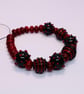 Handmade red and black lamp work glass beads - Image 7