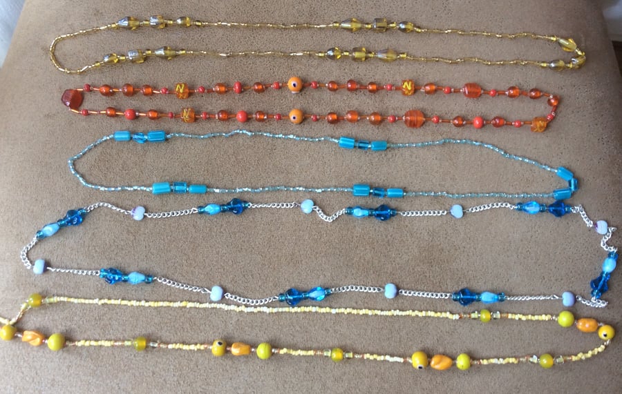 Summer Sale  Five Beaded Necklaces