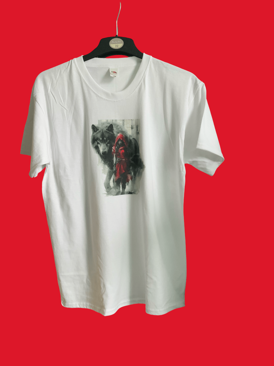 Wolf and girl t shirt goth