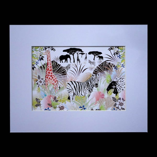 Zebra Secret Safari Art Print and Mount 