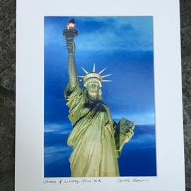 Statue of Liberty, New York Signed Mounted Print FREE DELIVERY