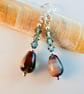 Glass Teardrop Earrings With Swarovski Crystals - Handmade In devon - Image 5