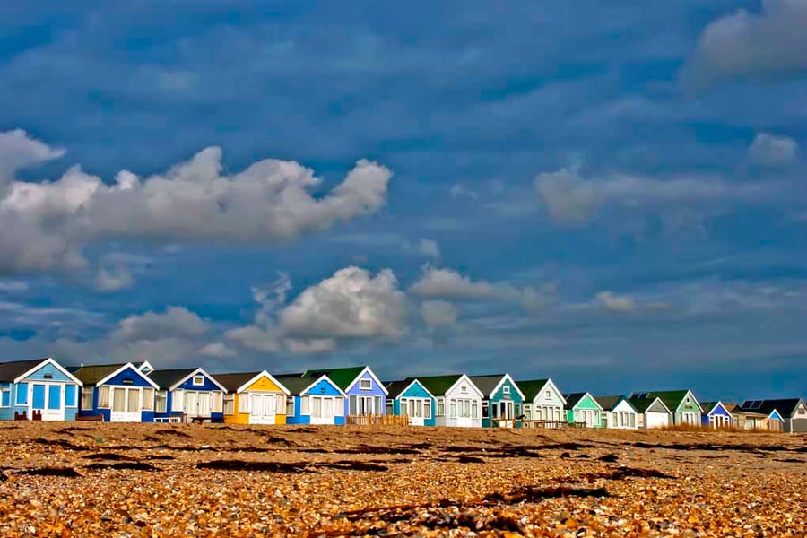 Hengistbury Head Beach Huts Dorset Coast Photograph Print