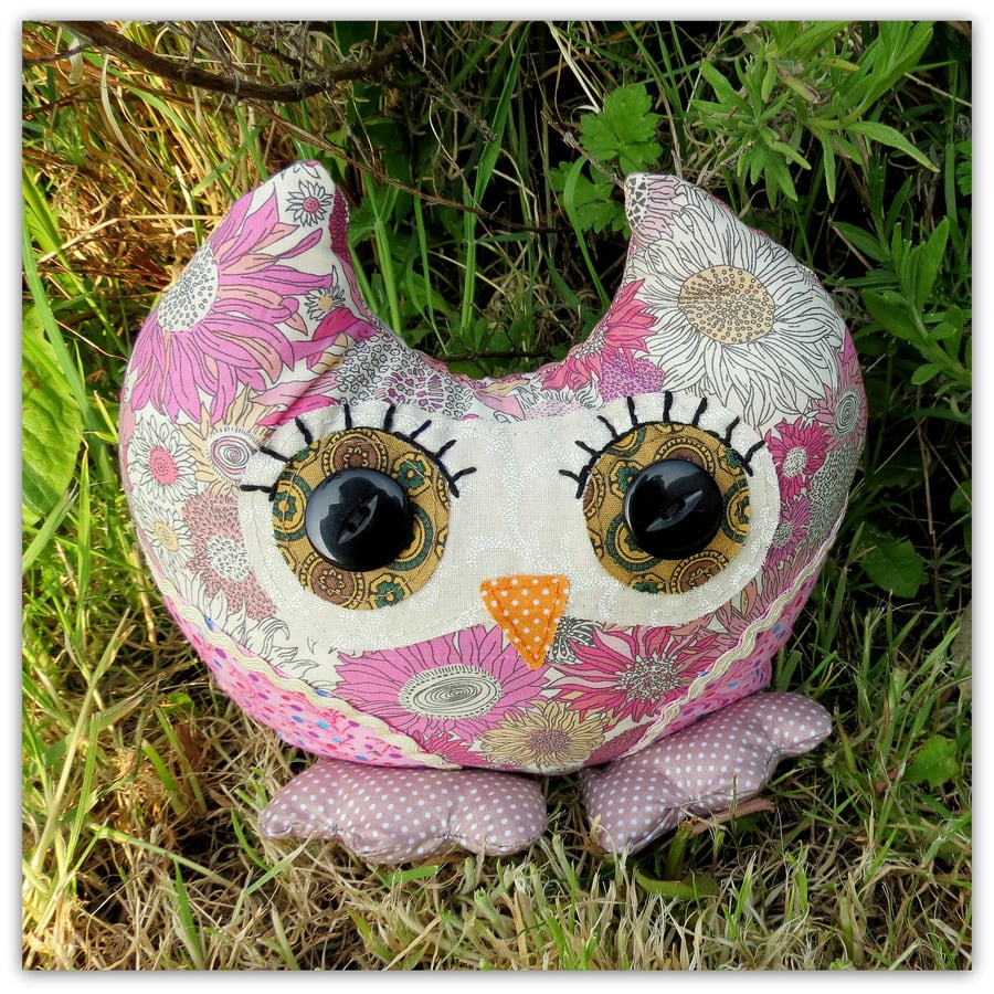 Amaryllis, a sweet little owl doorstop, bookend.