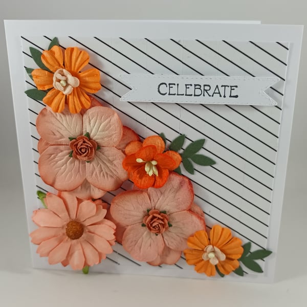 Handmade flower celebration card