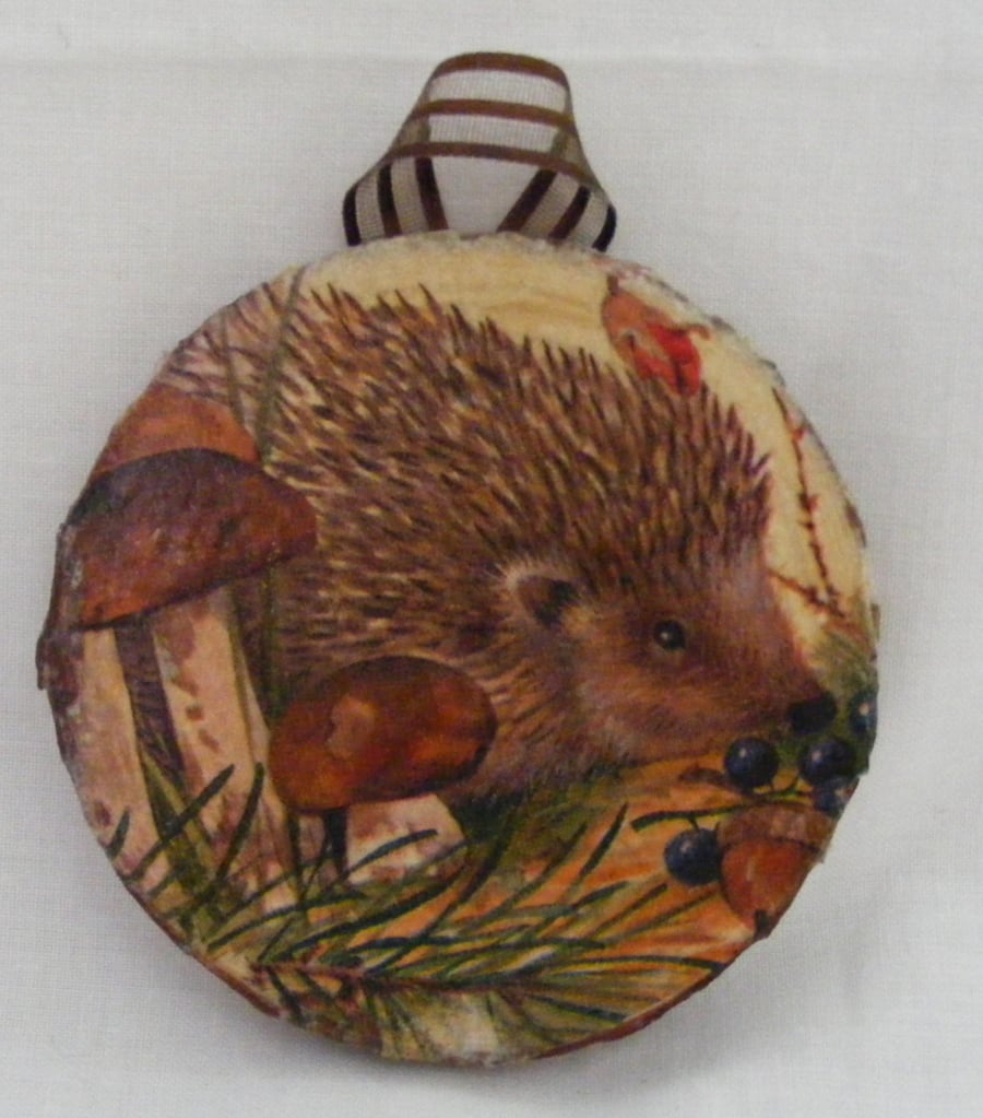Decoupaged Hedgehog Wall Hanging