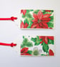 Set of 4 poinsettia Christmas gift tags - Image 4