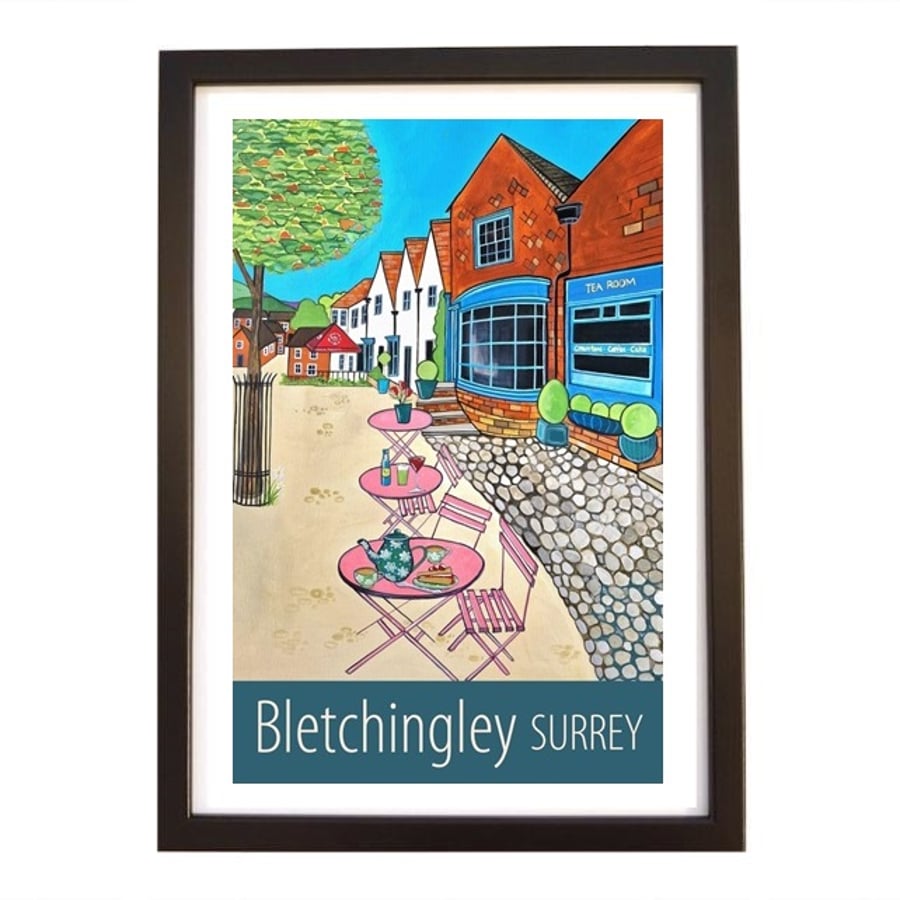Bletchingley Surrey travel poster print by Susie West