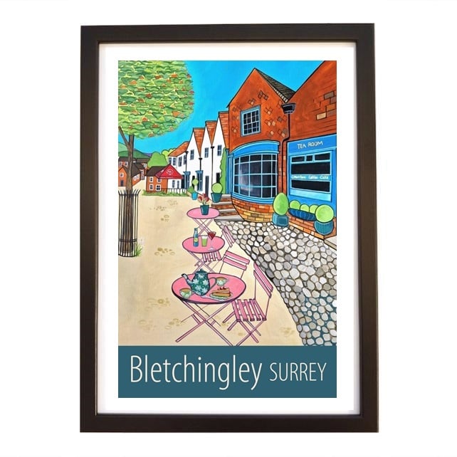 Bletchingley Surrey travel poster print by Susie West