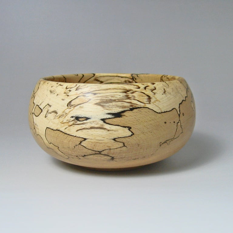 A decorative spalted beech bowl