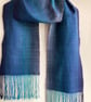 Deep Blue Sea Cotton Herringbone Summer Scarf - Image 5