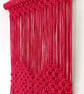 Red Macrame Wall Hanging Boho Heart Decor Handmade Cotton Wall Art. - Image 3