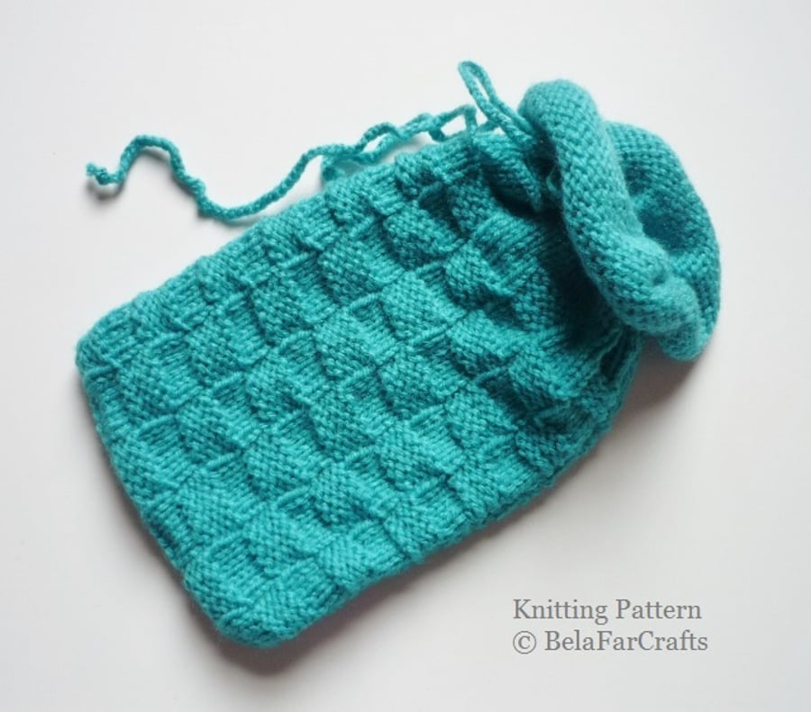 KNITTING PATTERN Drawstring Pouch Beginners... Folksy