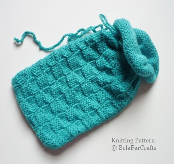 KNITTING PATTERN - Drawstring Pouch - Beginners knitting
