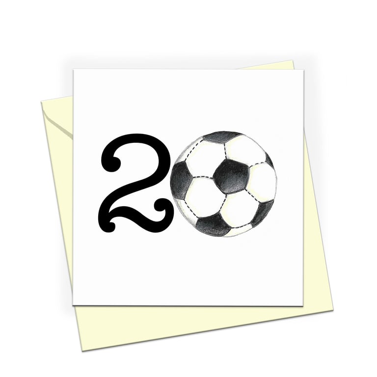 20th birthday card, Age 20 football card