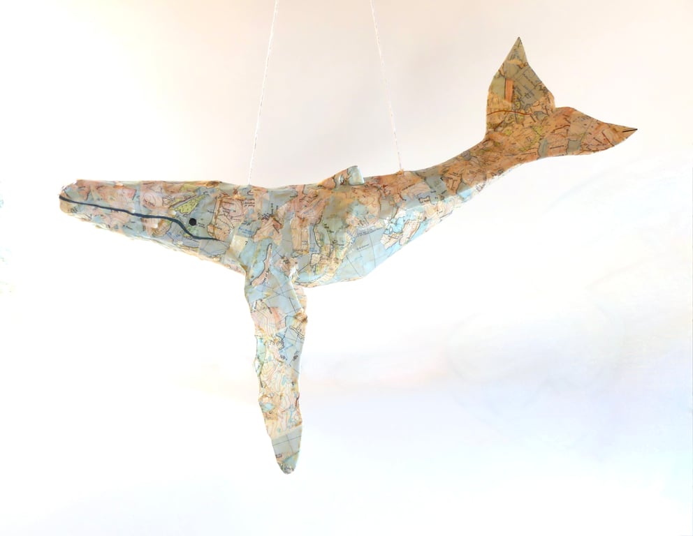 Paper Map Whale PRE-ORDER - Handmade Nature Inspired Ocean Joy Gift for Adults