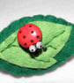 Felt Leaf and Ladybird Badge - Image 1