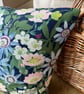Vintage Belinda linen dark blue square cushion cover with striped back - Image 4