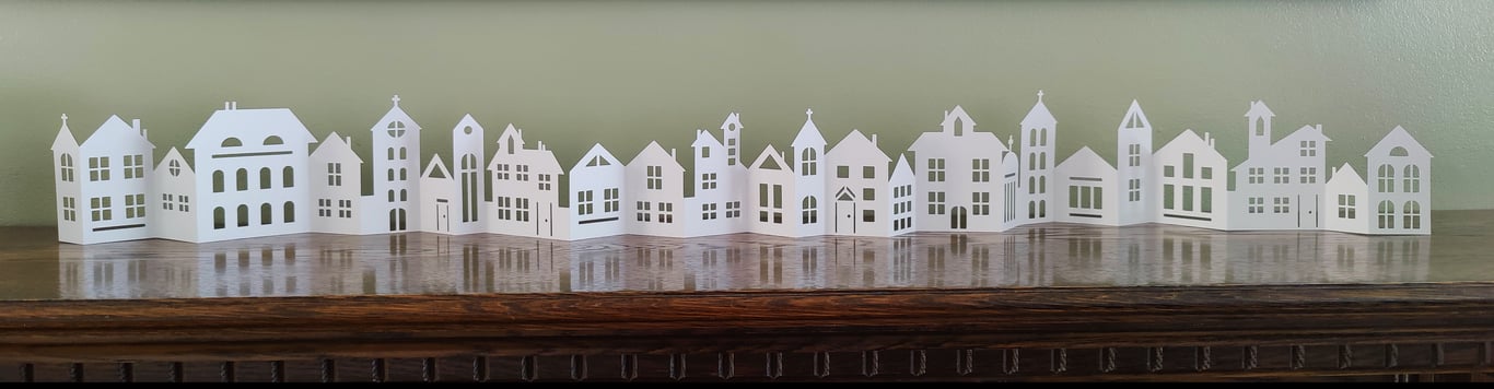 Mini Winter Village Scene Pop Up Decoration