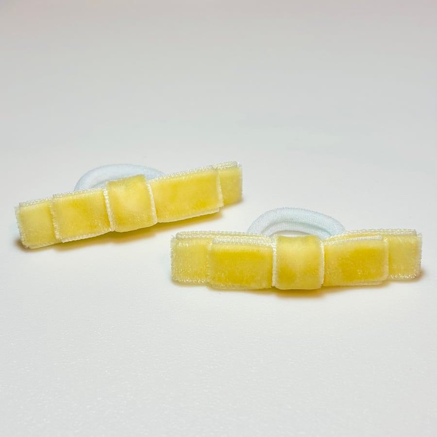 Lemon Yellow Bow Hair bobbles 
