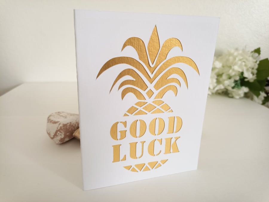 Good Luck Pineapple Card Folksy