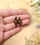 Dainty Tigers Eye Gemstone Earrings, Macrame earrings  - Image 1