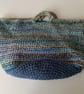 Crochet Basket Bag (The Blues) - holds so much! - Image 3