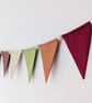 Earth Tones Felt Bunting - Boho Woodland Wall Hanging Decor - Image 1