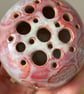 Handmade flower frog, Ikebana vase for fresh or dried flowers, pink vase  - Image 7