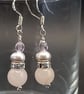 Rose Quartz and Freshwater Pearl earrings - Image 3