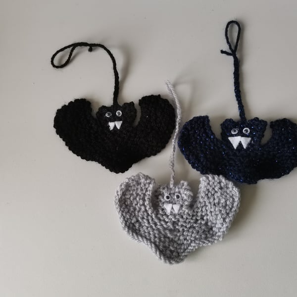 Hand Knitted Vampire Bat Hanging Decoration