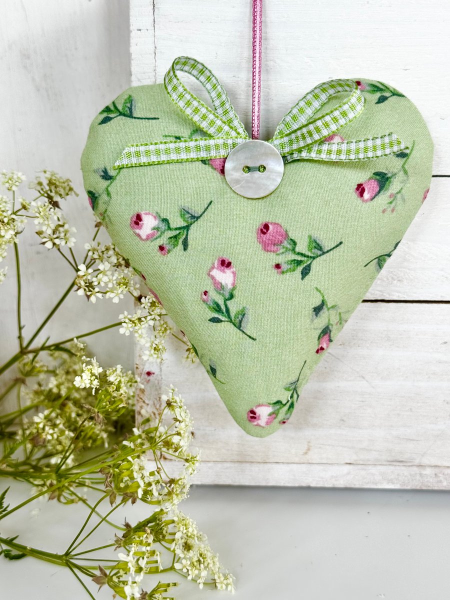 SALE - GREEN FLORAL HEART