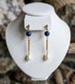 Handcrafted Lapis Lazuli & Freshwater Pearl Jewelry Set with Gold Accents - Image 3