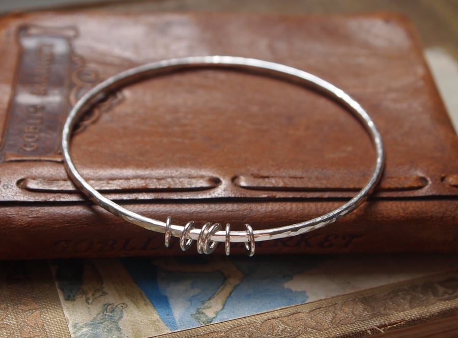 sterling silver bangle with rings
