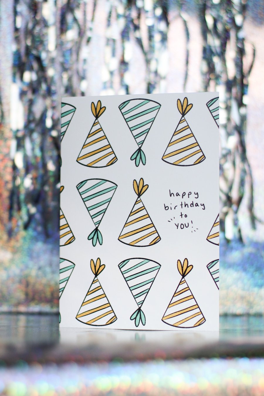 Birthday Card - party hats design