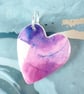 Alcohol Ink Valentine Heart Pendant