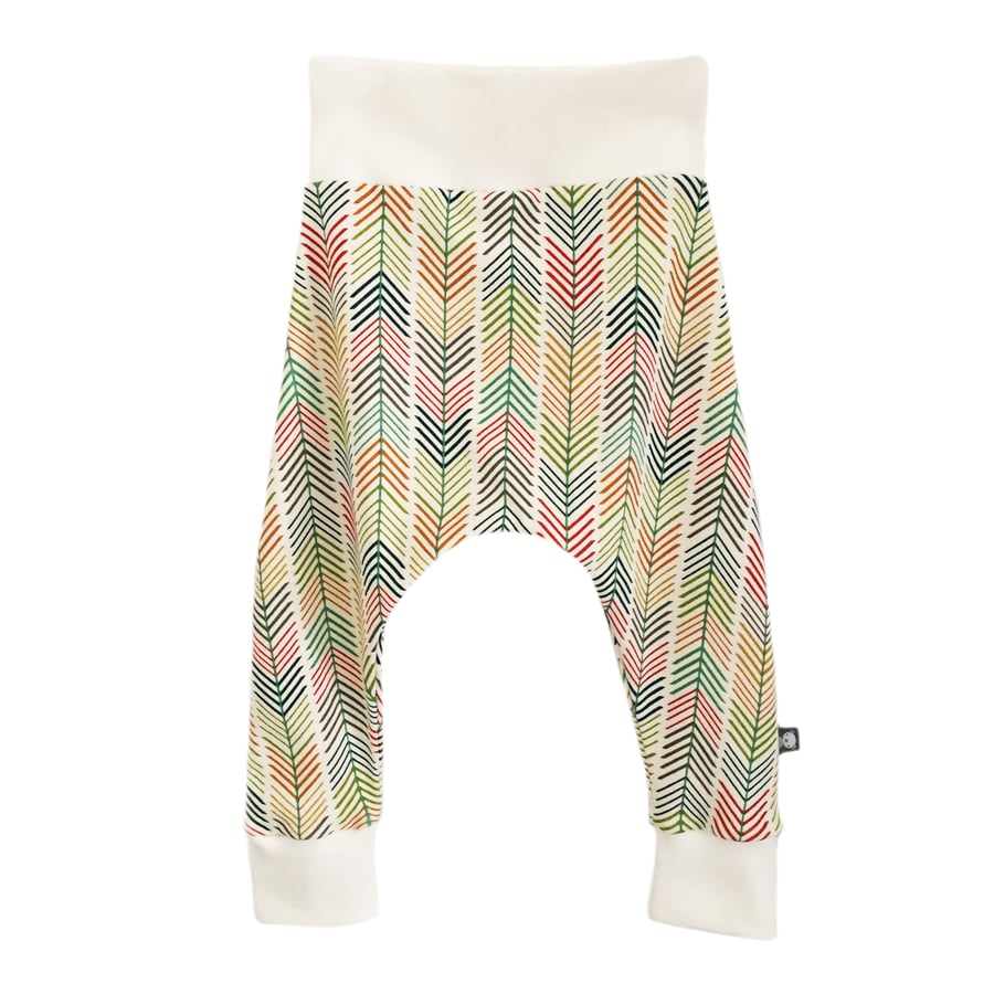 ORGANIC Baby HAREM PANTS Relaxed Trousers ARROW STRIPES A Gift Idea by BellaOski