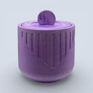 Purple marbled jewellery box with lid for rings earrings and small keepsakes