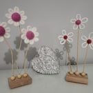 Knitted or Braided cord Daisy Flower Standing Decor, Nursery, Gift, Spring 