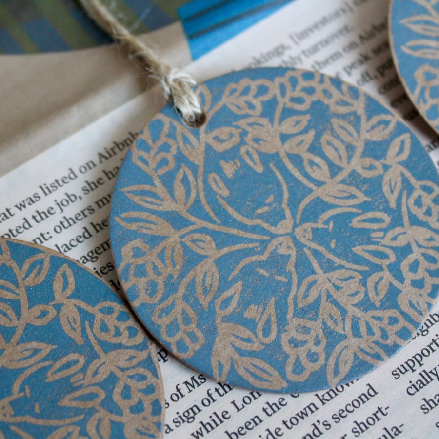 Set of three dormouse gift tags