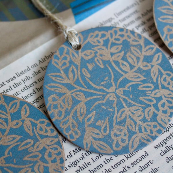 Set of three dormouse gift tags