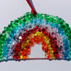 Fused glass rainbow hanging decoration 