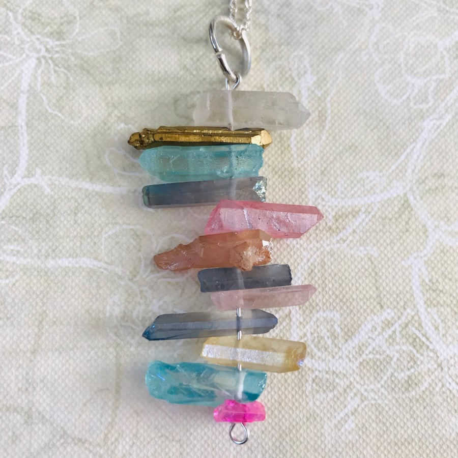 Multicolour Irregular Gemstone Statement Necklace