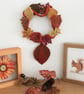 Macrame autumn wreath, autumn leaves,