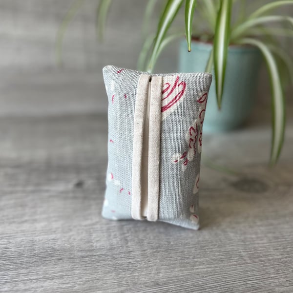 Duck Egg Linen Union Fabric Tissue Holder 