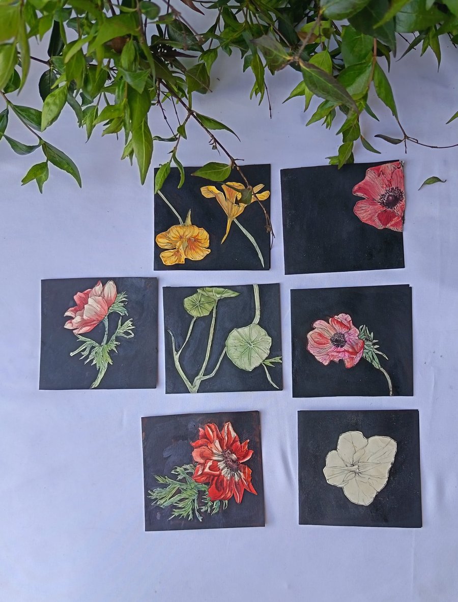 Rustic Botanical Flower Cards