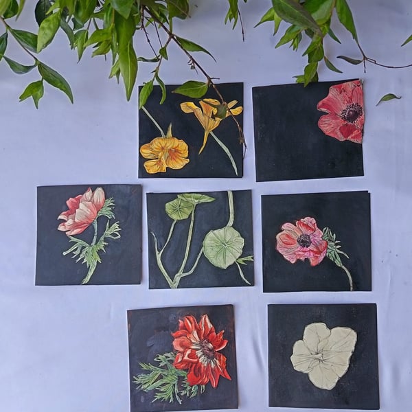 Rustic Botanical Flower Cards