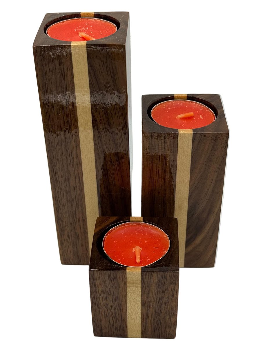 Candle Holders - Walnut and Maple